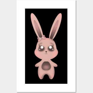 Cute Pink Bunny Girl Kids design Posters and Art